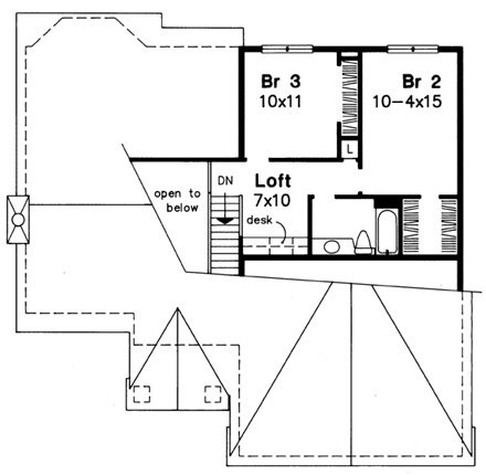 House Plan 98314 Second Level Plan