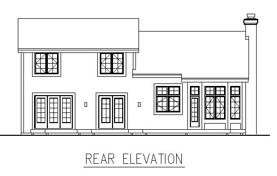 Traditional Rear Elevation of Plan 98314