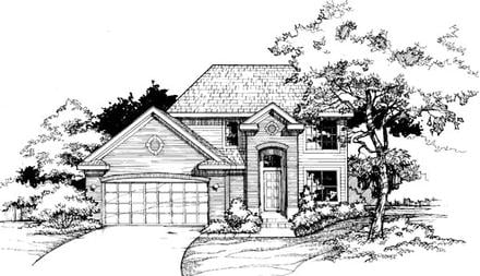 Colonial European Elevation of Plan 98315