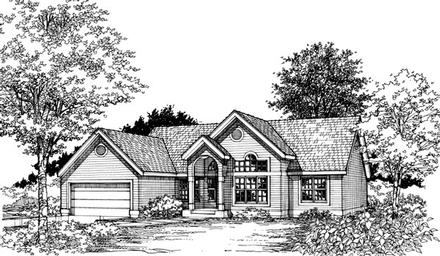 Colonial One-Story Traditional Elevation of Plan 98317