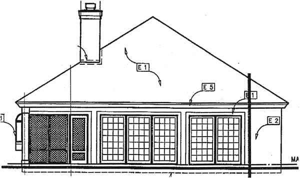 Traditional Rear Elevation of Plan 98318