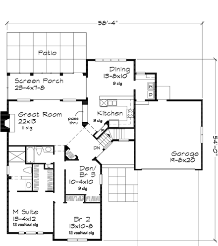 House Plan 98319 First Level Plan