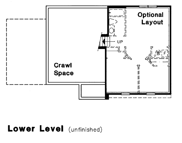 Bungalow Cottage One-Story Traditional Lower Level of Plan 98323