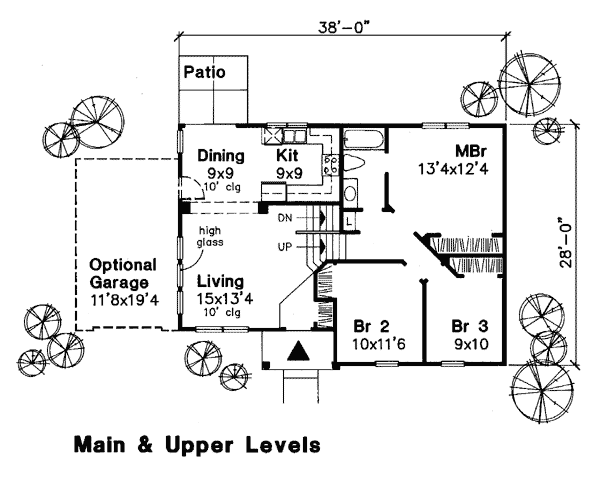 Bungalow Cottage One-Story Traditional Level One of Plan 98323