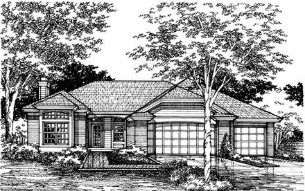 One-Story Ranch Elevation of Plan 98329