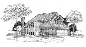 Bungalow Country Elevation of Plan 98330