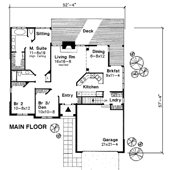 One-Story Traditional Level One of Plan 98337