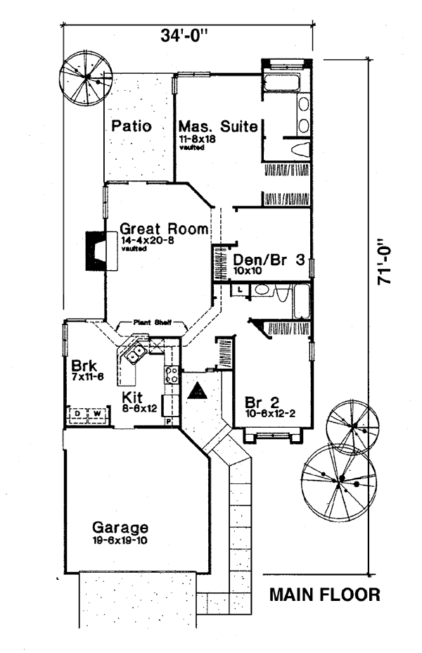 Mediterranean One-Story Level One of Plan 98339