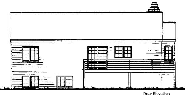 Traditional Rear Elevation of Plan 98364