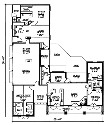 House Plan 98366 First Level Plan