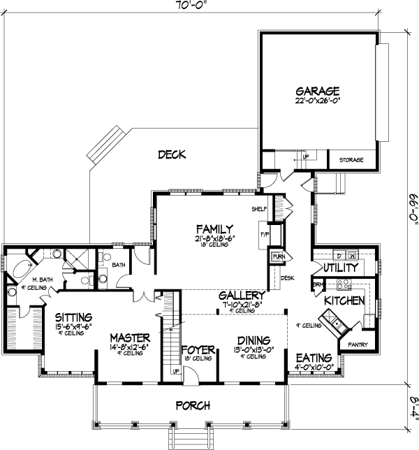 Cape Cod Colonial Country Southern Level One of Plan 98368