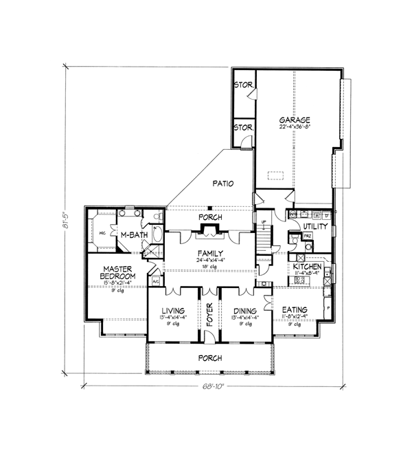 Cape Cod Colonial Country Southern Level One of Plan 98372