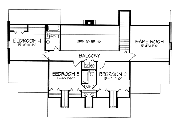 Cape Cod Colonial Country Southern Level Two of Plan 98372