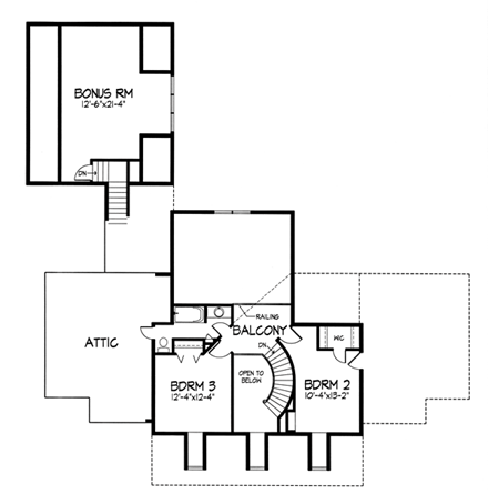 House Plan 98374 Second Level Plan