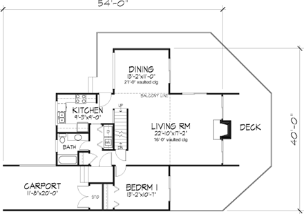 House Plan 98385 First Level Plan