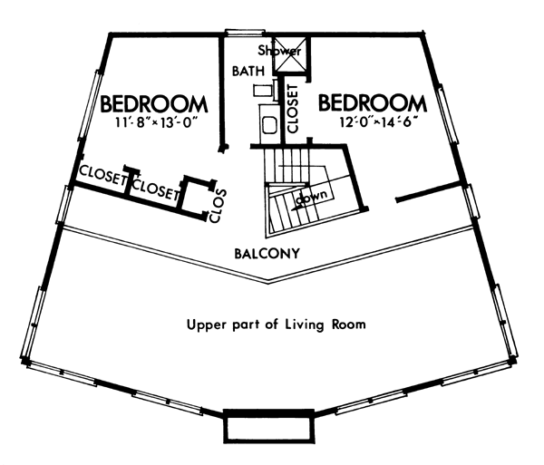 Cabin Contemporary Level Two of Plan 98394