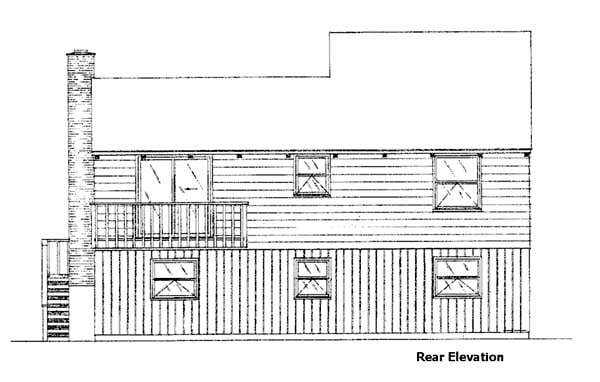 Cabin Rear Elevation of Plan 98399