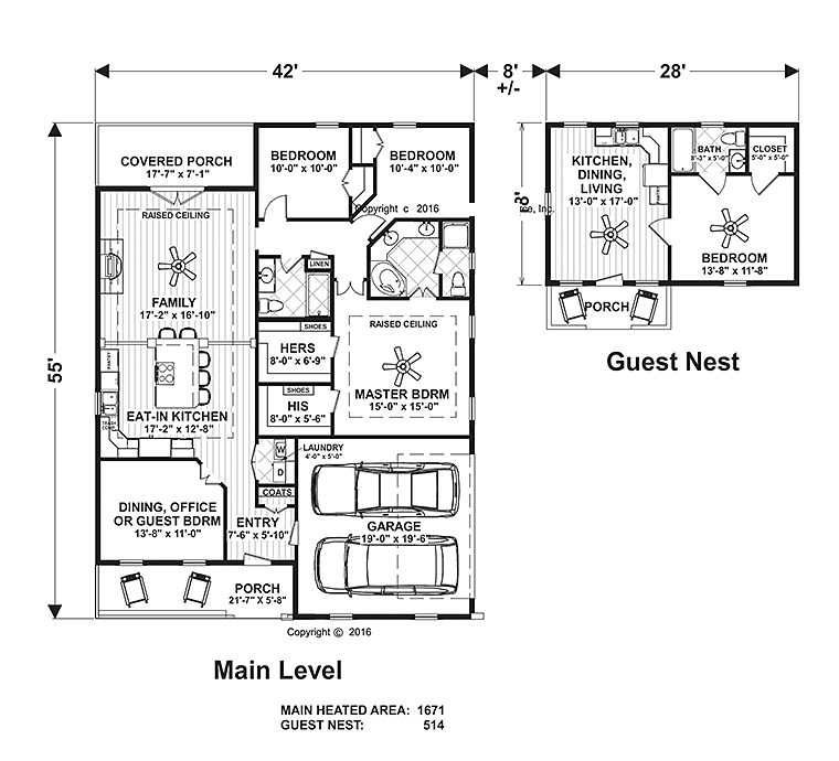 Cottage Country Craftsman Level One of Plan 98401