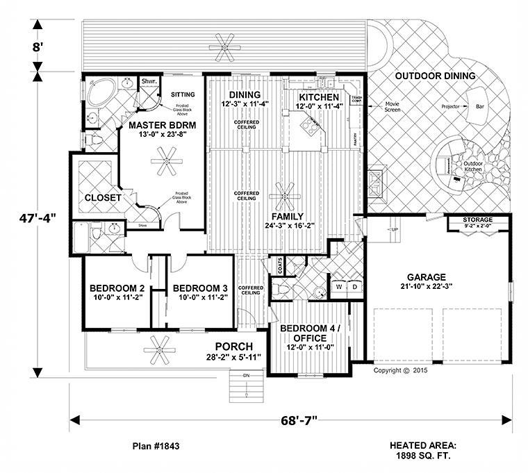Country Craftsman Level One of Plan 98402