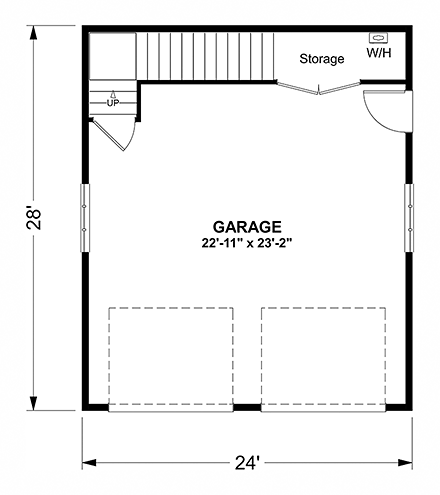 Garage Plan 98403 - 2 Car Garage Apartment First Level Plan