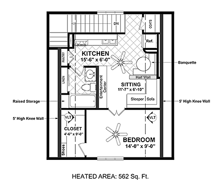 Garage Plan 98403 - 2 Car Garage Apartment Second Level Plan