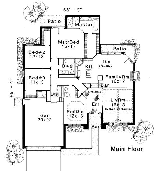 European One-Story Level One of Plan 98500