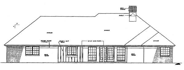 European Rear Elevation of Plan 98503