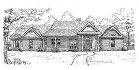 Bungalow Country One-Story Elevation of Plan 98504