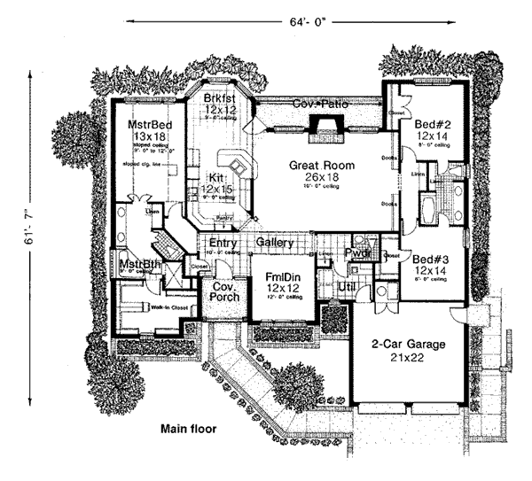 European One-Story Level One of Plan 98509