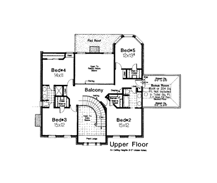 House Plan 98514 Second Level Plan