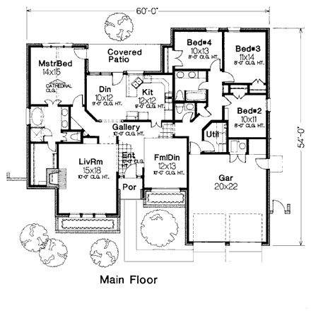 House Plan 98516 First Level Plan