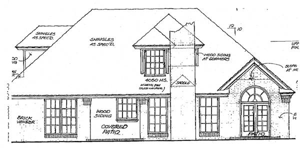 European Rear Elevation of Plan 98517