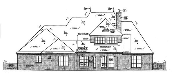 Country European Rear Elevation of Plan 98522