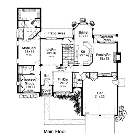 House Plan 98523 First Level Plan