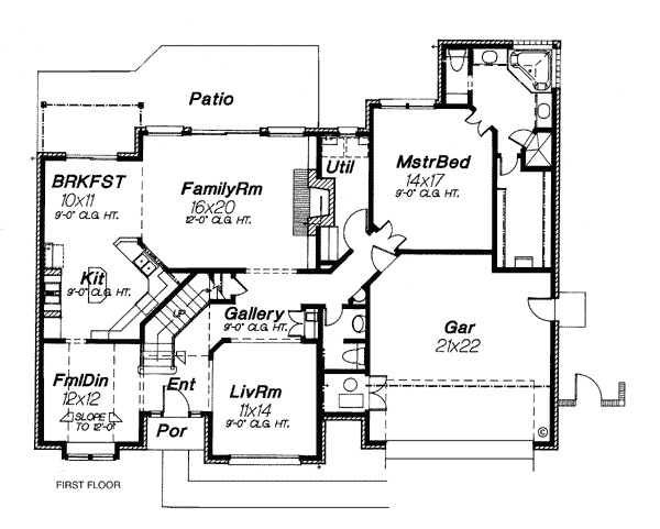 European One-Story Level One of Plan 98525