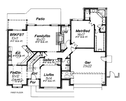 House Plan 98525 First Level Plan