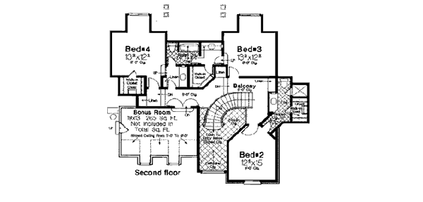 European French Country Tudor Level Two of Plan 98527