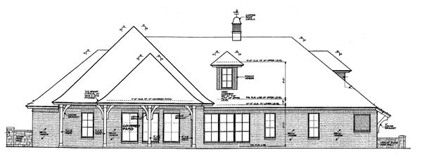 Country European Rear Elevation of Plan 98529