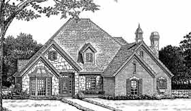 European French Country Victorian Elevation of Plan 98532
