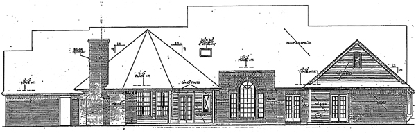 Country Farmhouse French Country Rear Elevation of Plan 98536