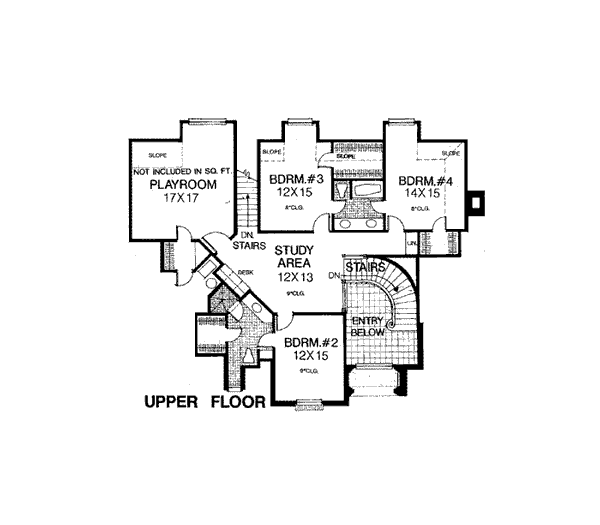 French Country Tudor Level Two of Plan 98539