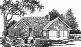 European One-Story Elevation of Plan 98544