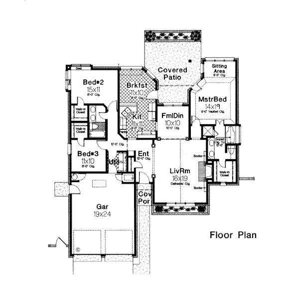 Country One-Story Ranch Level One of Plan 98545