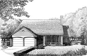 Country One-Story Ranch Elevation of Plan 98545