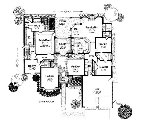 European One-Story Level One of Plan 98547