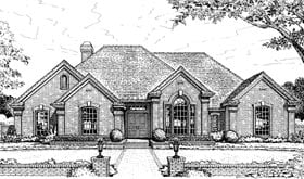 European One-Story Elevation of Plan 98548