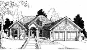 Colonial European Elevation of Plan 98550