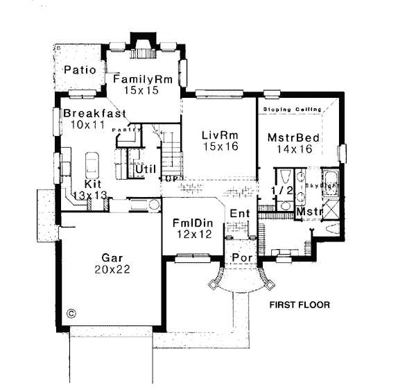 European One-Story Level One of Plan 98553