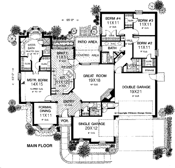 European One-Story Level One of Plan 98555