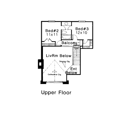 House Plan 98560 Second Level Plan